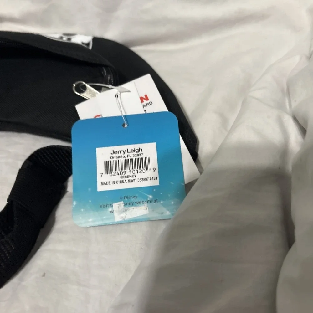 Disney Mickey and Minnie Mouse‎ Peeking Fanny Pack Black Pouch Bag NWT